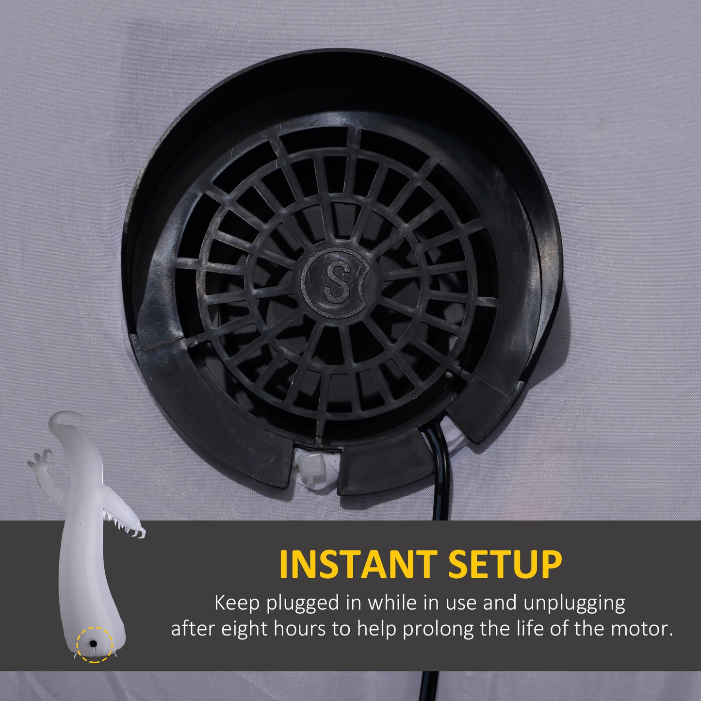 11.8FT Tall Halloween Inflatable Spooky Ghost, Blow Up Outdoor Halloween Decoration with Build-in LEDs and Rotating Light for Garden, Lawn, Party