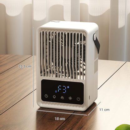 Desk Fan with Mist Humidifier & RGB Light | 550ml Top-Fill Tank | 3 Speeds | 2-Level Mist | Touch Panel | Black