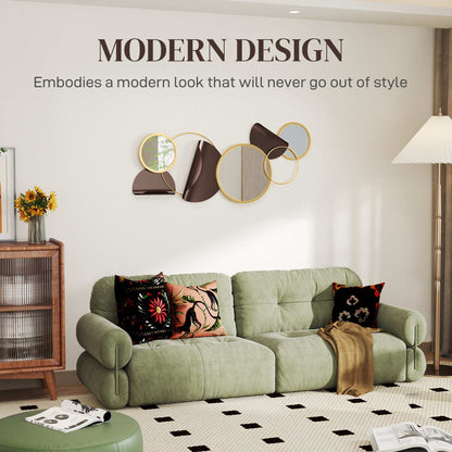 Metal Wall Art, Modern Decorative Mirror Decor, Hanging Home Wall Decoration for Living Room Bedroom Dining Room, Gold Tone