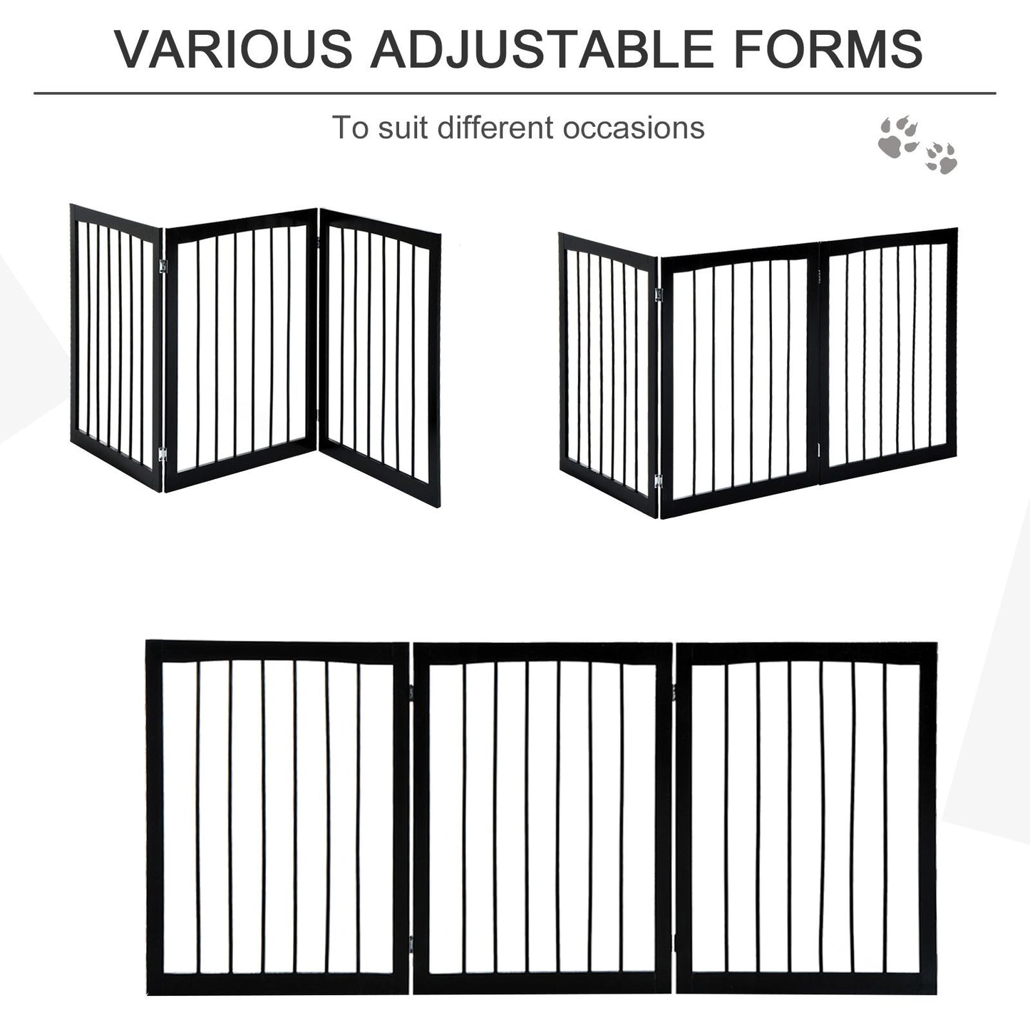 PawHut Free Standing Folding Dog Pet Child Safety Fence Gate Barrier