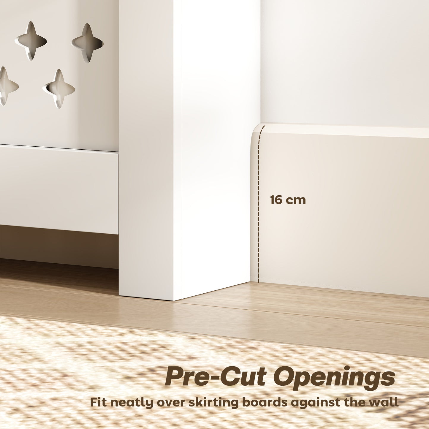 78 x 19 cm Minimal Radiator Cover, with Drawer - White