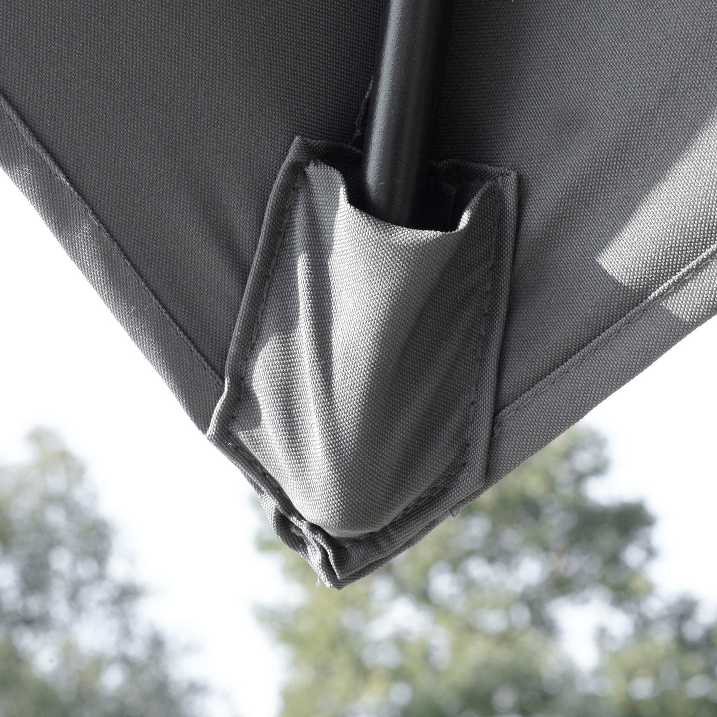 Outsunny 3 x 3(m) Cantilever Parasol with Aluminium Frame, Crank and Tilt, 360° Rotation, Double Top Garden Umbrella with Base and Cover, Light Grey