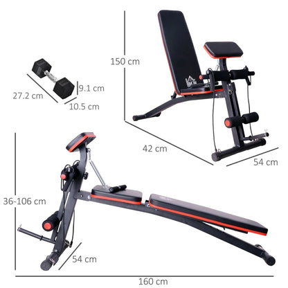 Adjustable Reclined Dumbbell Bench Weight Lifting Set Folding Sit Up Ab Bench Home Training Gym Multiuse Workout Exercise Fitness