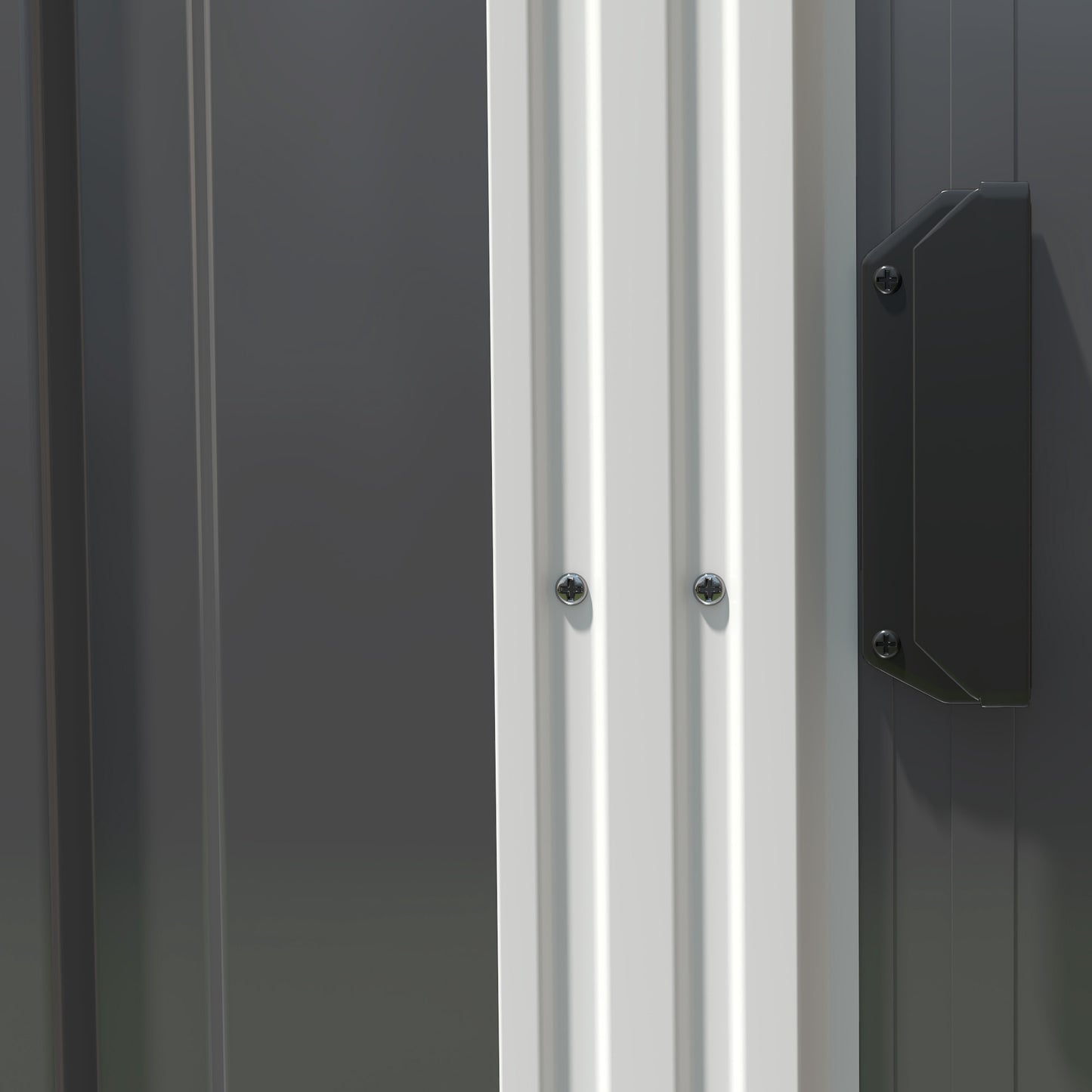 Outsunny 7 x 5ft Galvanised Metal Shed, with Sliding Door - Dark Grey