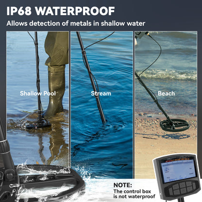 Metal Detector for Adults and Beginners, Gold Detector W/ Higher Accuracy IP68 Waterproof Coil, 5 Professional Modes W/ Pinpoint & Memory Mode