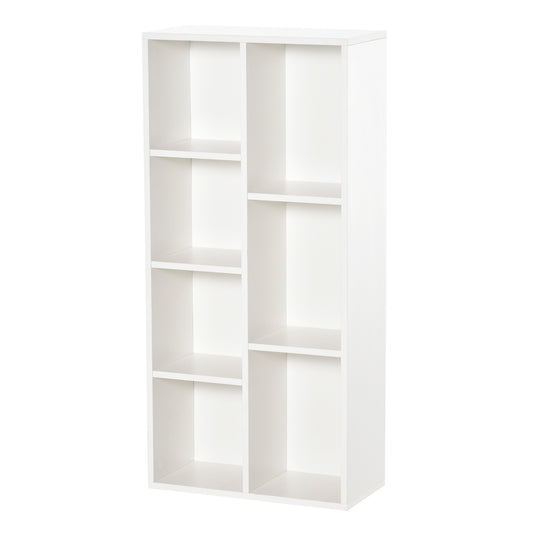 Seven-Cube Bookcase Bookshelf Cabinet Storage Organiser - White Wood Effect