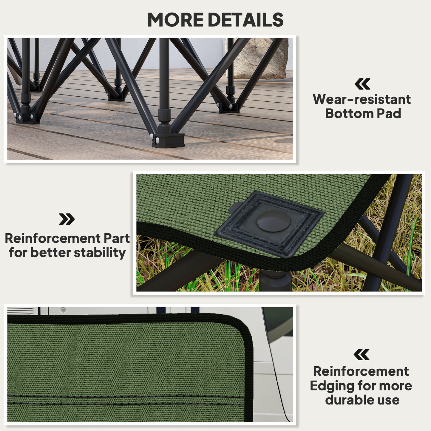 6-Seater Folding Camping Chair with Cup Holders & Carry Bag – 114kg Per Seat, Folds to 41x14x80cm, Oxford Fabric, Metal Frame – Green