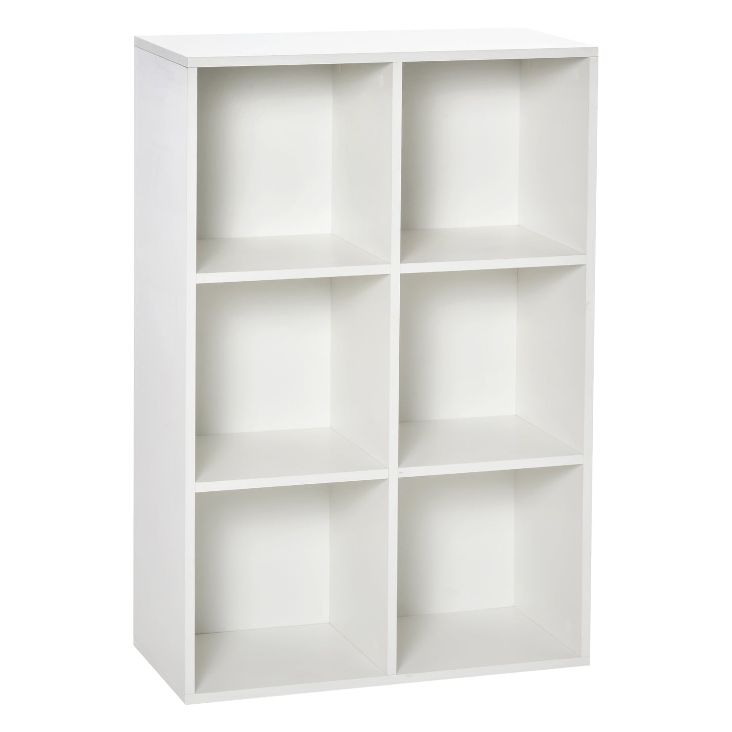 Freestanding Six-Cube Bookcase - Wood Effect