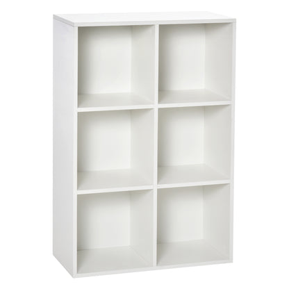 Freestanding Six-Cube Bookcase - Wood Effect