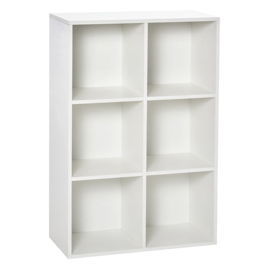Freestanding Six-Cube Bookcase - Wood Effect