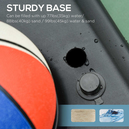 Adjustable Basketball Hoop and Stand, with Wheels and Weight Base Blue