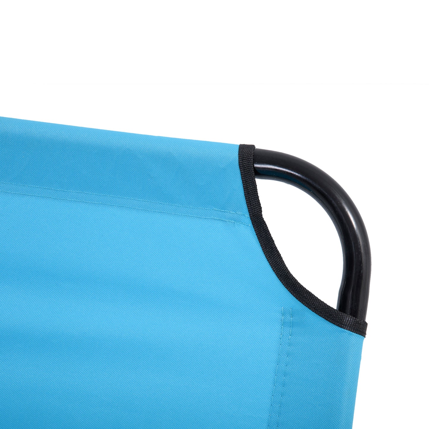 Foldable Sun Lounger Set of 2 with 5-Position Adjustable Backrest, Portable Recliner Chaise Lounge Chair with Breathable Mesh Fabric, Sky Blue