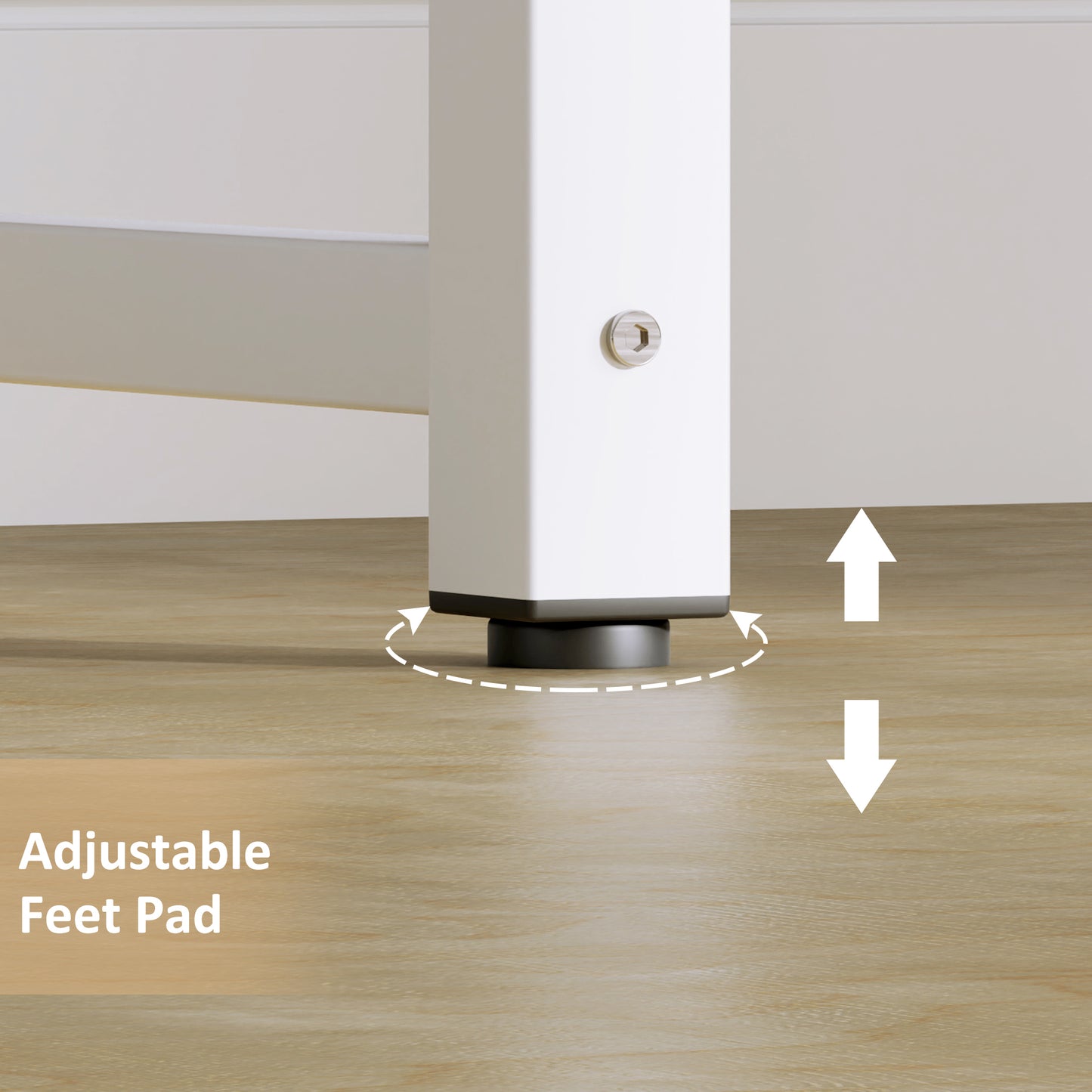 Computer Desk, Writing Table, 100 x 60 x 76cm Workstation for Home Office, Study with Metal Frame, Simple Assembly, White