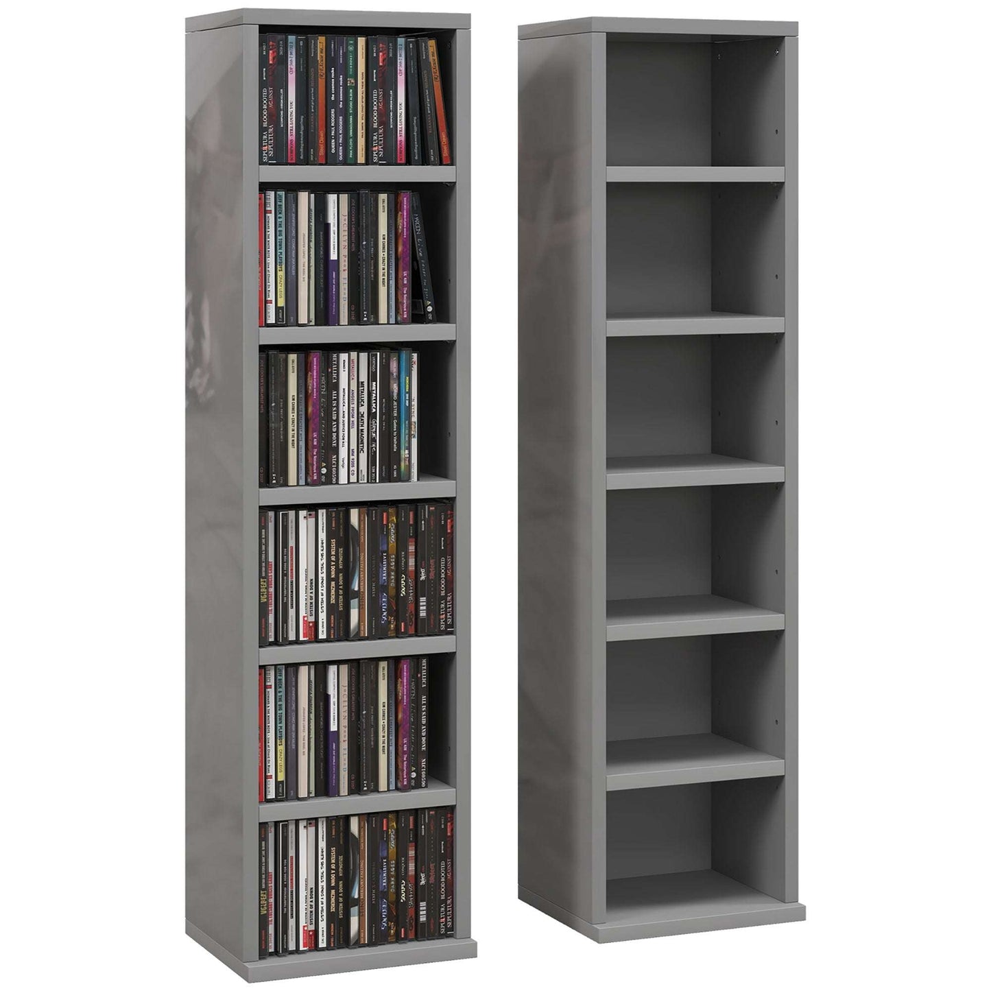 Set of Two 102 CD Storage Freestanding Cabinet Units - High Gloss
