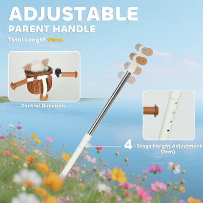 AIYAPLAY 2-In-1 Toddler Trike for 2-5 Years Old, 3 Wheel Bike with Adjustable Parent Handle, Basket for Boys and Girls