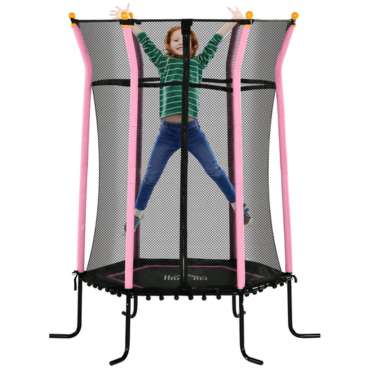 Kids Trampoline Mini Bouncer with Enclosure Safety Net For Ages 3-10 Years - Pink / Blue