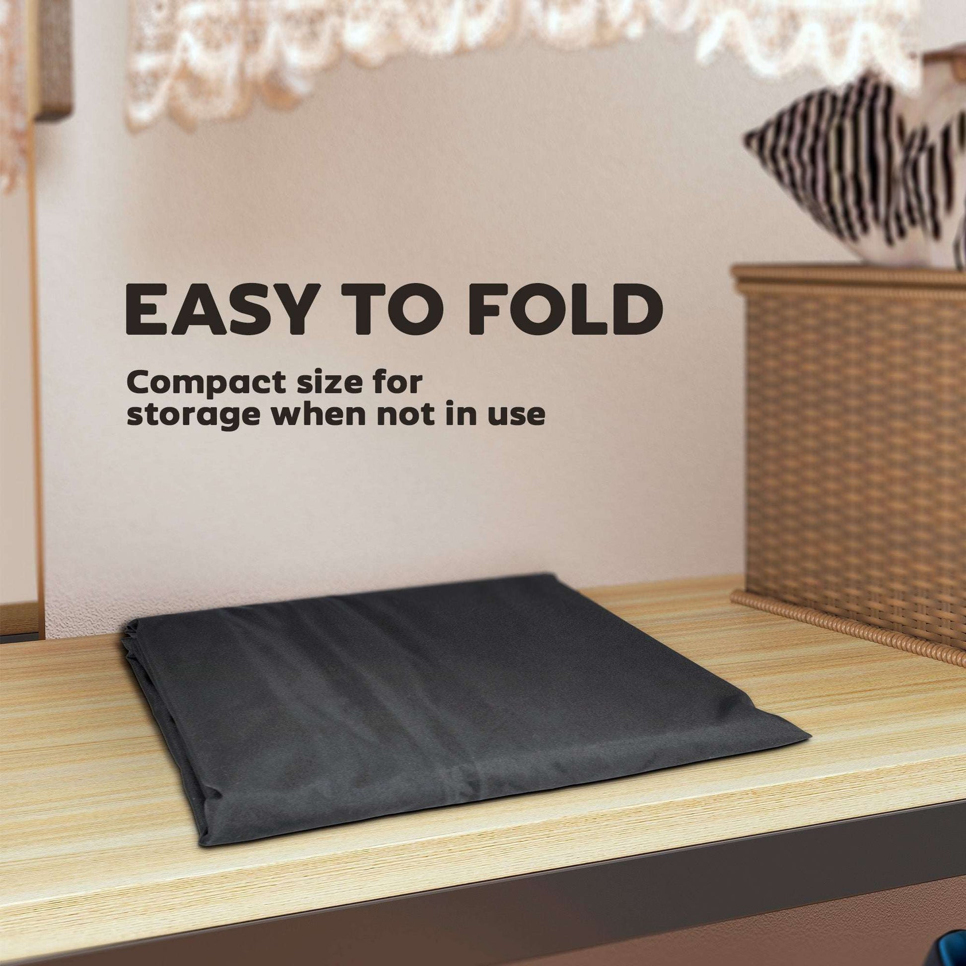 720L Garden Cushion Storage Bag | 600D Oxford PU Coated | 2000mm Waterproof & UPF30+ | Two-Way Zip with Flaps | 2 Handles | Folds Flat | 100kg Max Load | 175x55x75cm | Black