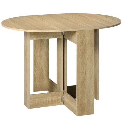 Retro Style Space-saving Drop Leaf Table, Folding Dining Table for Small Space, Kitchen, Dining Room, Oak