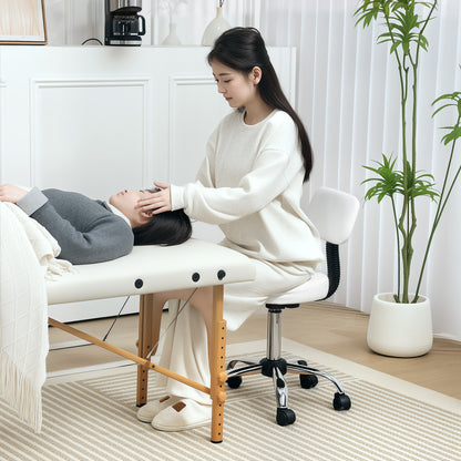 360° Swivel Seat Salon Stool Chair - White / Black