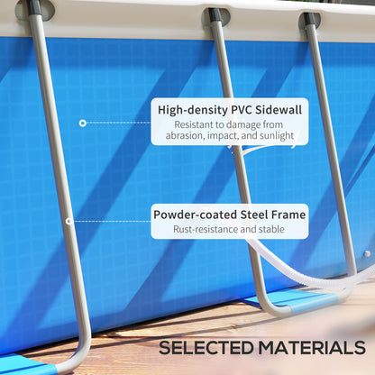 Outsunny 207 x 400cm Five-Person Above Ground Swimming Pool, with Ladder - Blue