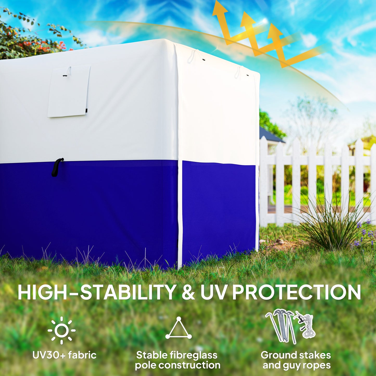 Outsunny 2 x 2m Pop-Up Party Tent Gazebo, with Accessories - Dark Blue