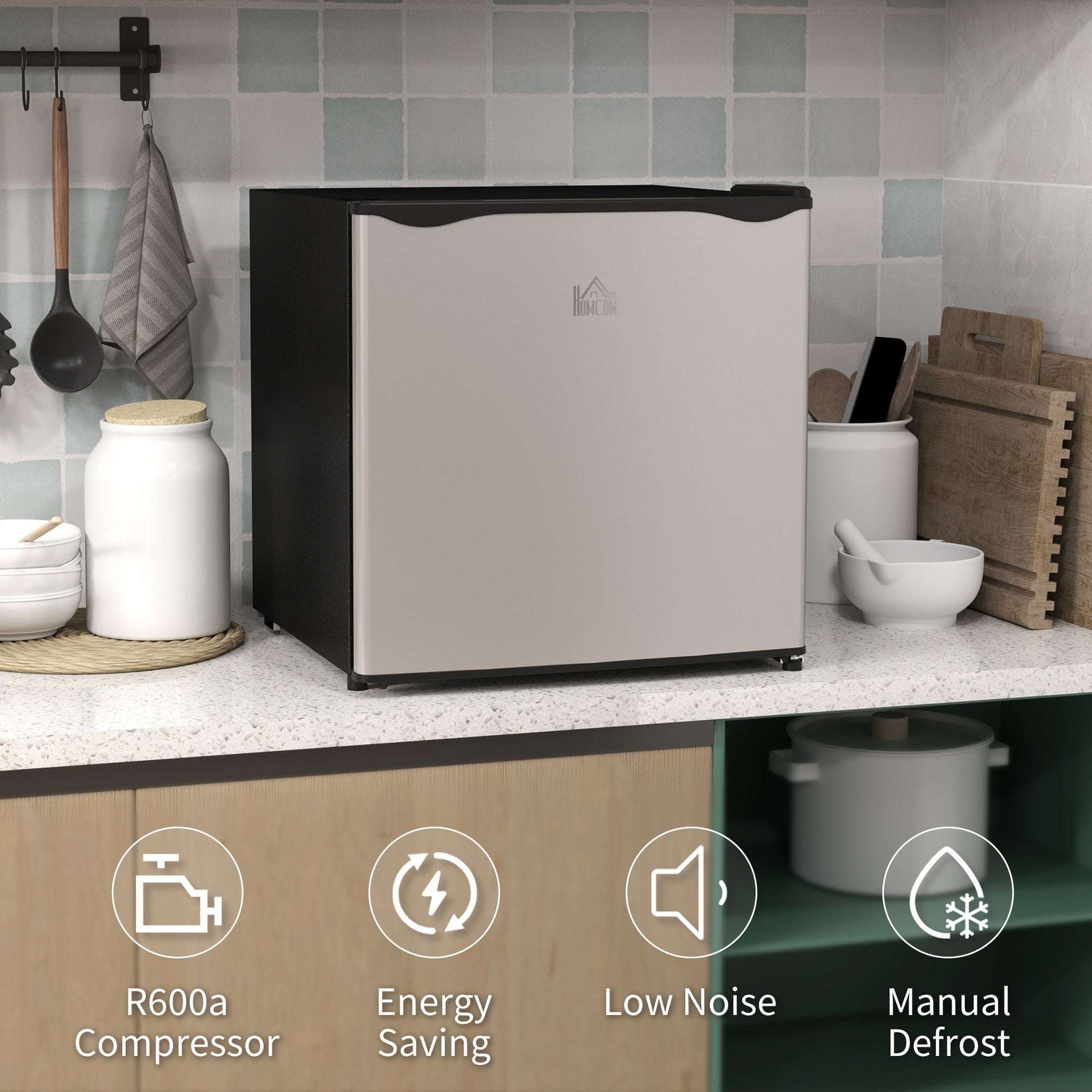 35L Mini Tabletop Freezer, -24℃ to -14℃ Temperature - Silver Tone