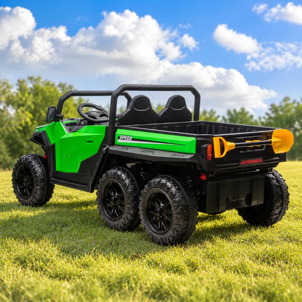 Gator 24V 6-Wheel Two-Seater Ride-On | Electric Tipping Vehicle with Remote, LED, MP3 & USB