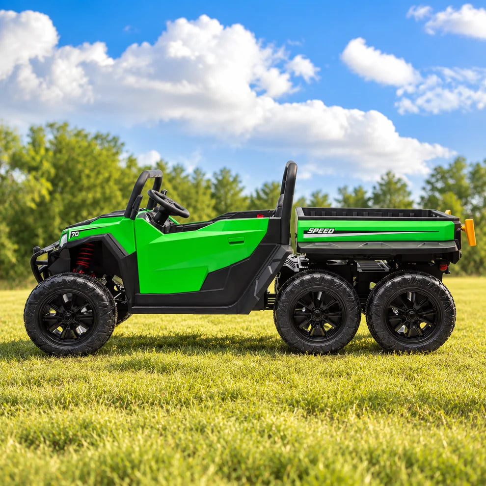 Gator 24V 6-Wheel Two-Seater Ride-On | Electric Tipping Vehicle with Remote, LED, MP3 & USB