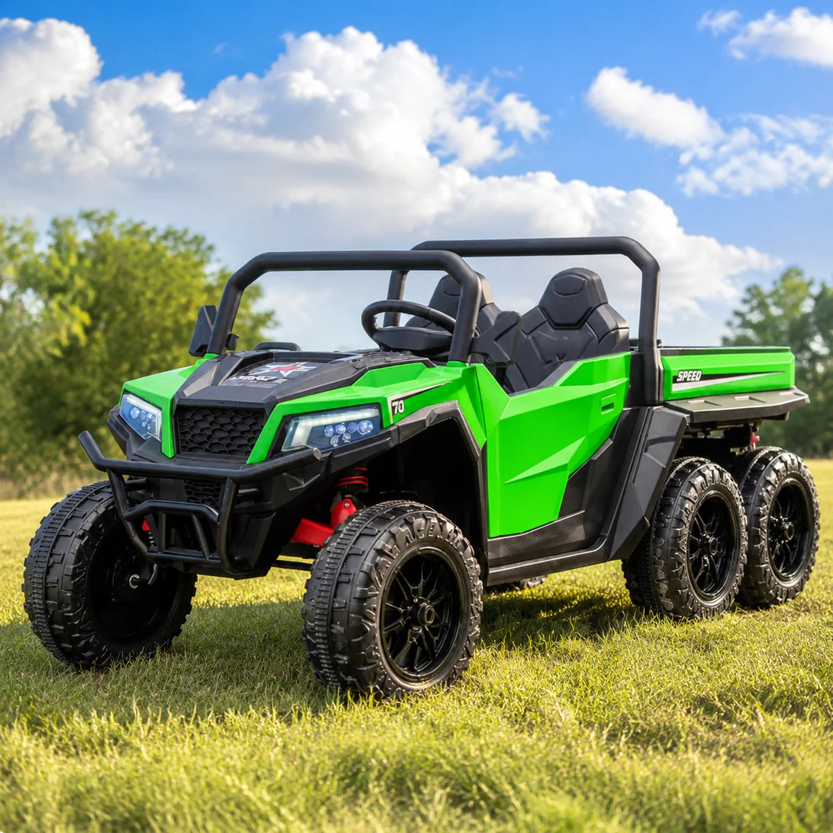 Gator 24V 6-Wheel Two-Seater Ride-On | Electric Tipping Vehicle with Remote, LED, MP3 & USB