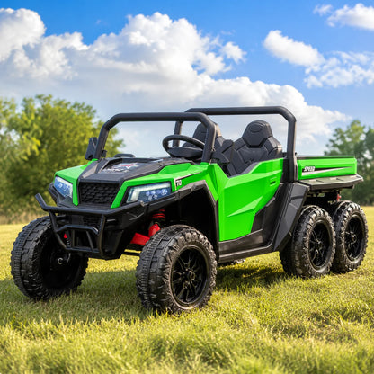Gator 24V 6-Wheel Two-Seater Ride-On | Electric Tipping Vehicle with Remote, LED, MP3 & USB