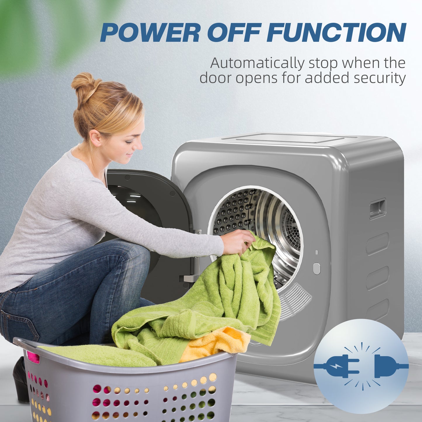 2.5kg Compact Vented Tumble Dryer | Smart Mode | 800W | 6 Timer Modes | 4 Temp Settings | Stainless Steel Drum | Silver