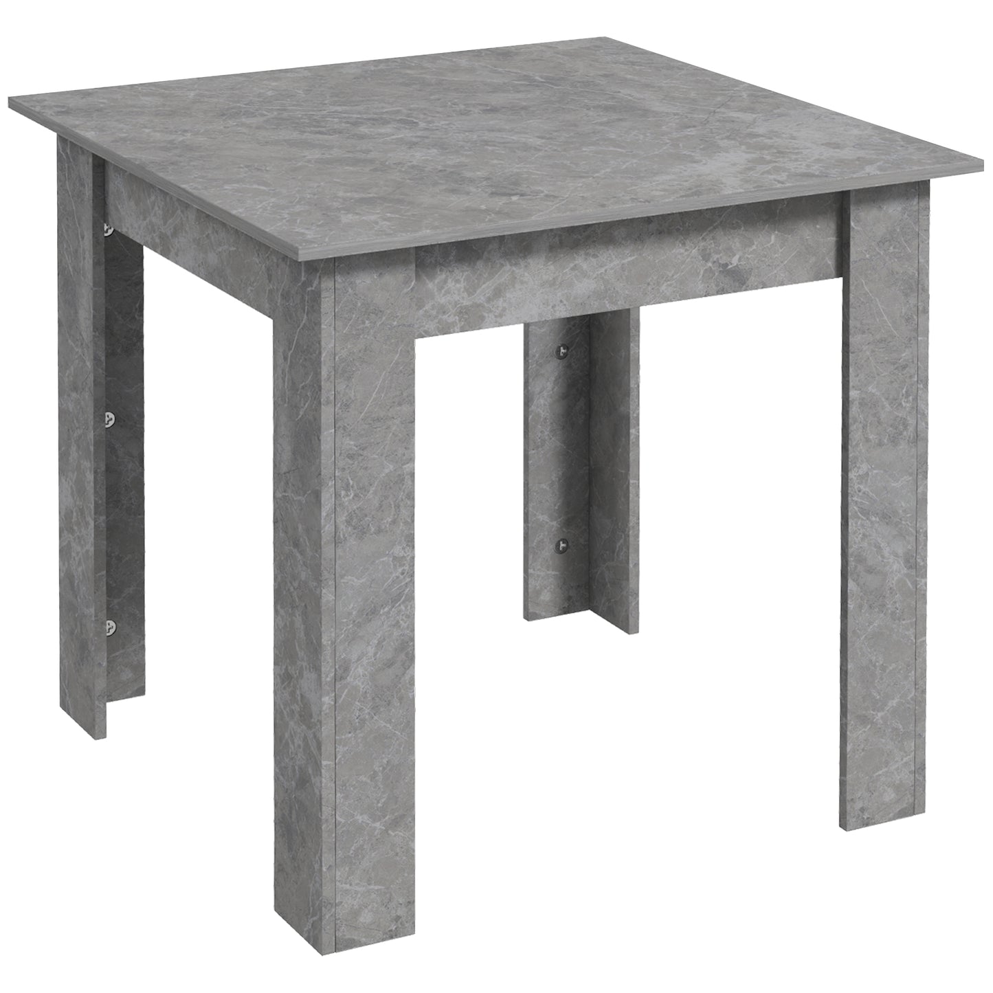 Square Dining Table, Modern Small Dining Table with Faux Cement Effect, Space Saving, Non-slip Foot Pads, Cement Grey