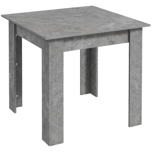 Square Dining Table, Modern Small Dining Table with Faux Cement Effect, Space Saving, Non-slip Foot Pads, Cement Grey