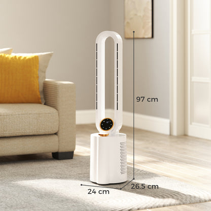 Multi-Mode Bladeless Tower Fan and Humidifier - White