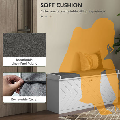 Shoe Storage with Seat, Upholstered Hallway Bench, Shoe Bench with Flip Drawer, Adjustable Shelf for 10 Pairs of Shoes