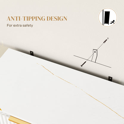 Elegant Storage Sideboard - White/Gold-Tone