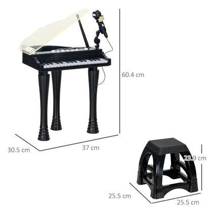 AIYAPLAY 32-Key Kids Piano Keyboard, with Stool, Lights, Microphone, Sounds, Removable Legs