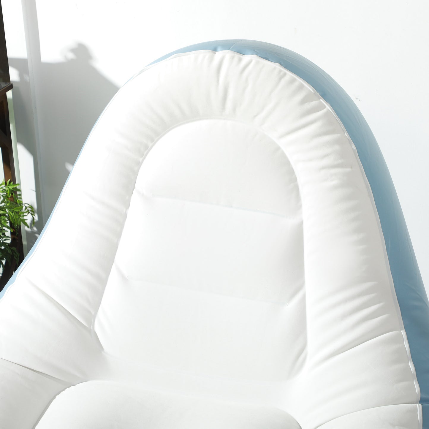 Outsunny Inflatable Tub Chair and Footstool Perfect for Camping - Blue/White