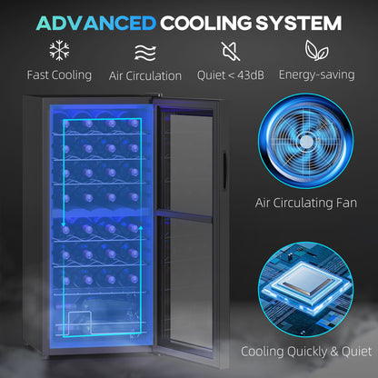 32 Bottle Dual Zone 5-18℃ Wine Fridge - Black