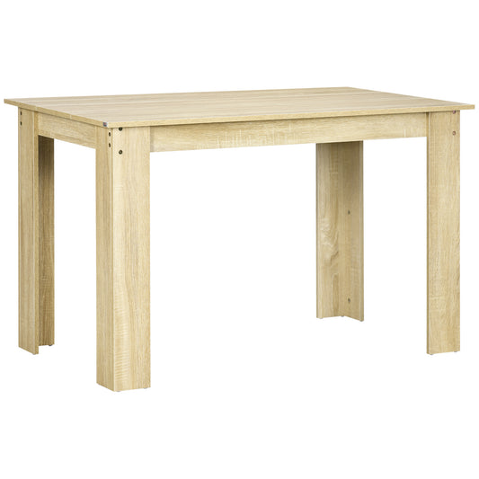 Dining Table for 4-6 | Oak Wood Effect | Triangular Legs | Water Resistant | 120x69x75cm
