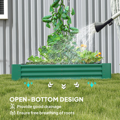 Outsunny 180 x 90cm Galvanised Steel Open Planter - Green