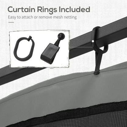 Outsunny 352 x 207cm Universal Replacement Mesh Sidewall Netting for Patio Gazebos and Canopy Tents, (Sidewall Only) Dark Grey