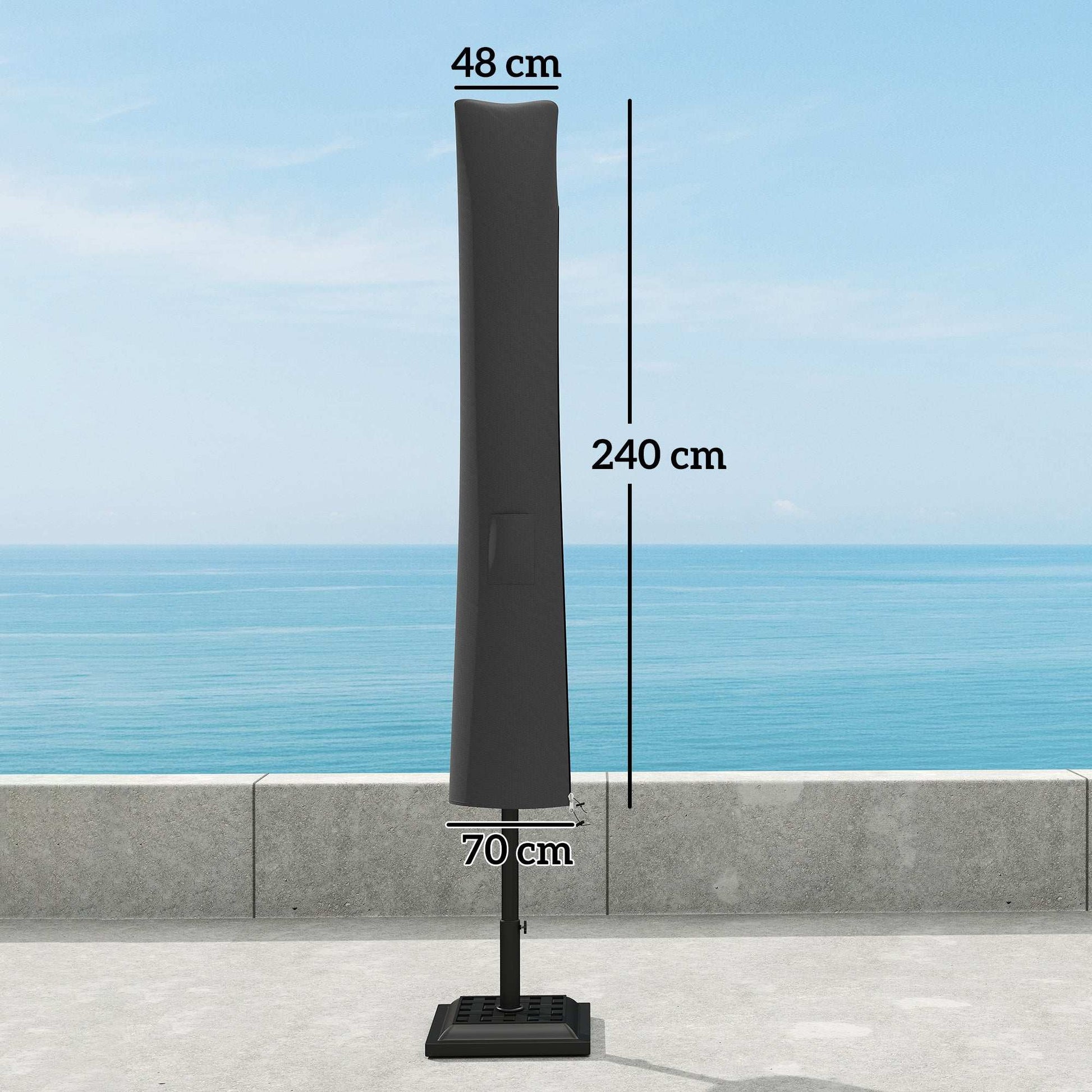 Outsunny Parasol Umbrella Cover - Grey