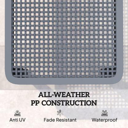 PP Plastic Sun Lounger | 4-Position Reclining | Anti-UV | Breathable Surface | 120kg | Dark Grey
