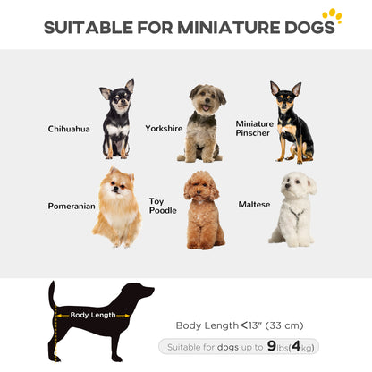 PawHut Pet Wagon Cart, Dog Stroller for Small Dogs and Cats with 4 Wheels, Safety Straps, Storage Bag, Mat