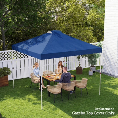 3x3m Gazebo Roof Replacement Canopy | UV50+ Waterproof | 210D Silver-Coated Oxford Fabric | Double Vented | 8 Drainage Holes | Hook & Loop | Fits 3x3m Straight-Leg Frames | Blue