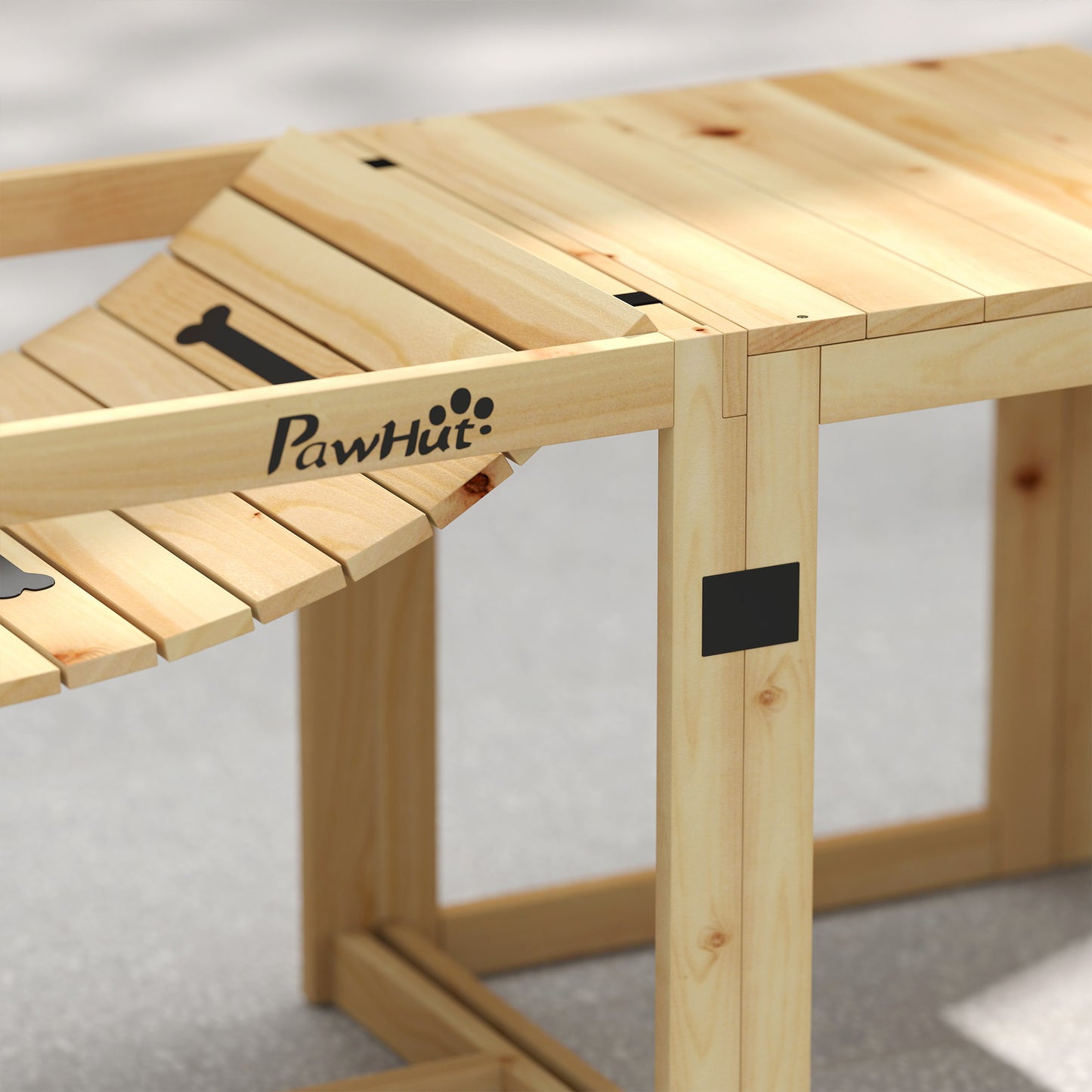 3-Piece Dog Agility Training Set | Flexible Bridge | Pause Platform | Pet Stairs | Solid Fir Wood | 50kg Per Piece | Suits Dogs Up to 40kg | Natural Wood Finish