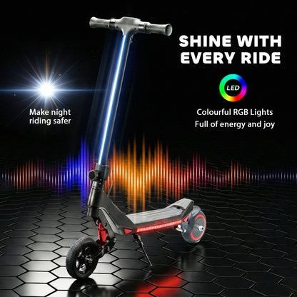 Electric Scooter for Kids, Foldable E Scooter for Age Age 6+ with LED Display, RGB lights, Up to 16km/h