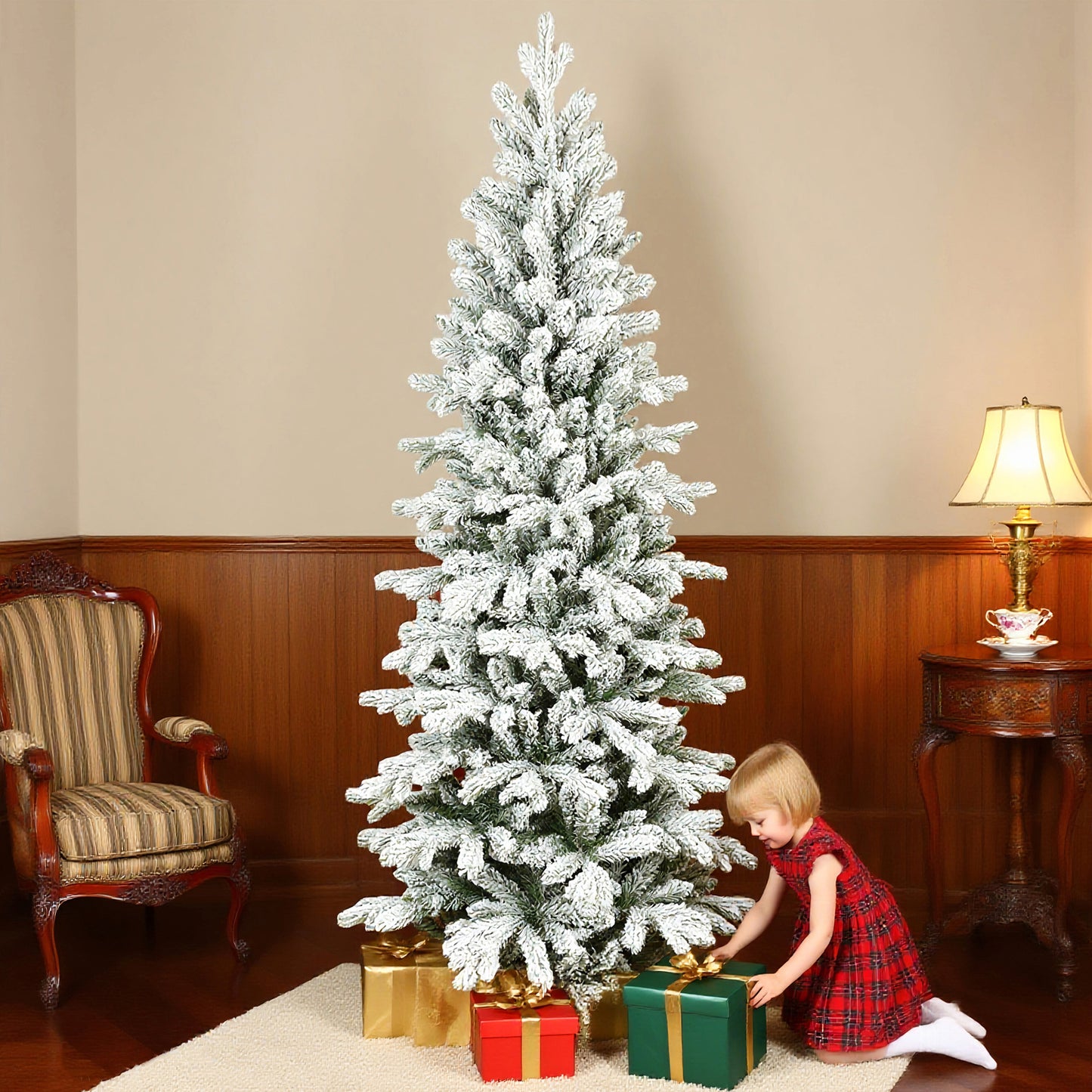 7ft Flocked Artificial Christmas Tree