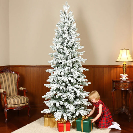 7ft Flocked Artificial Christmas Tree